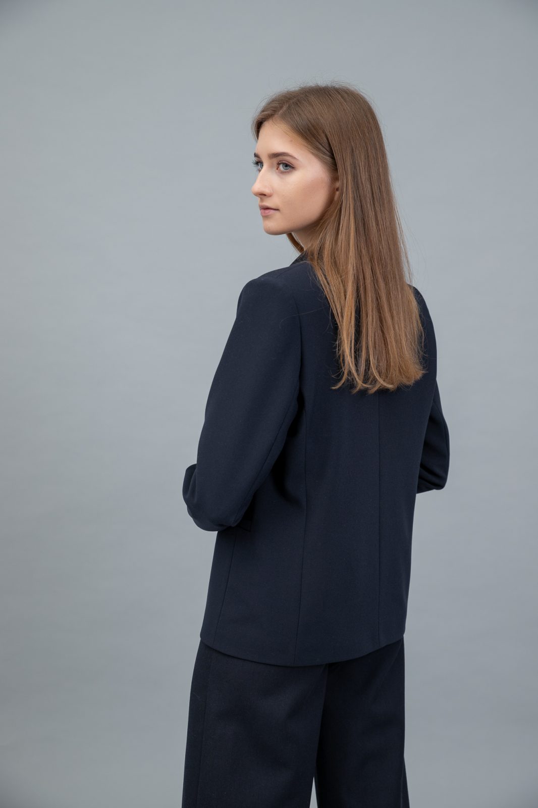 Oversized Double Breasted Blazer Navy side view