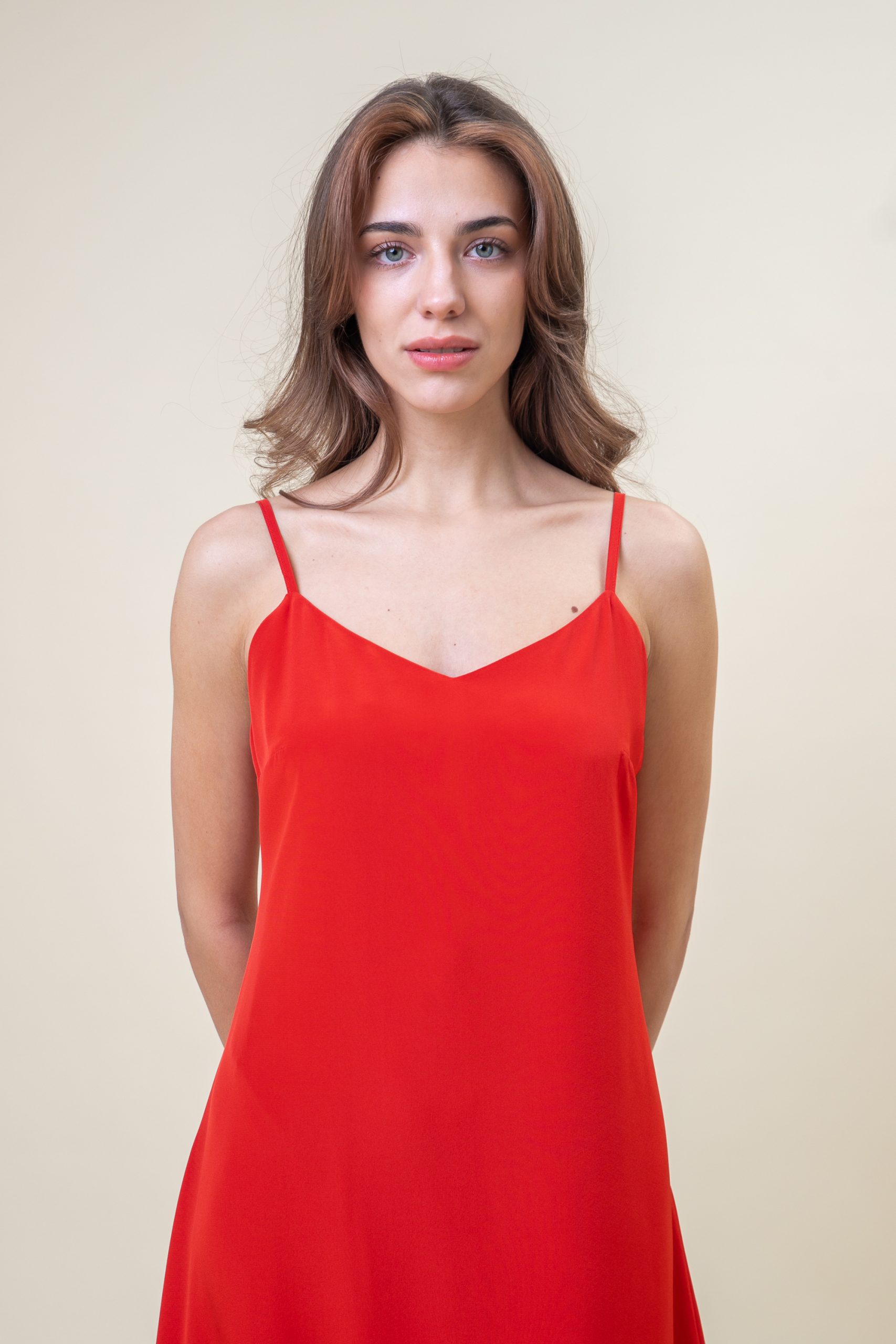 Silk Midi Slip Dress forward view