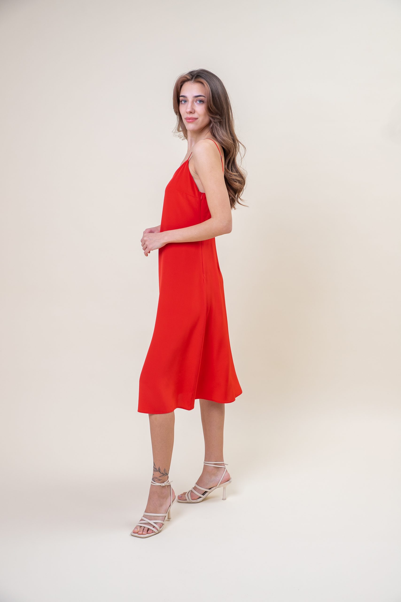 Silk Midi Slip Dress side view