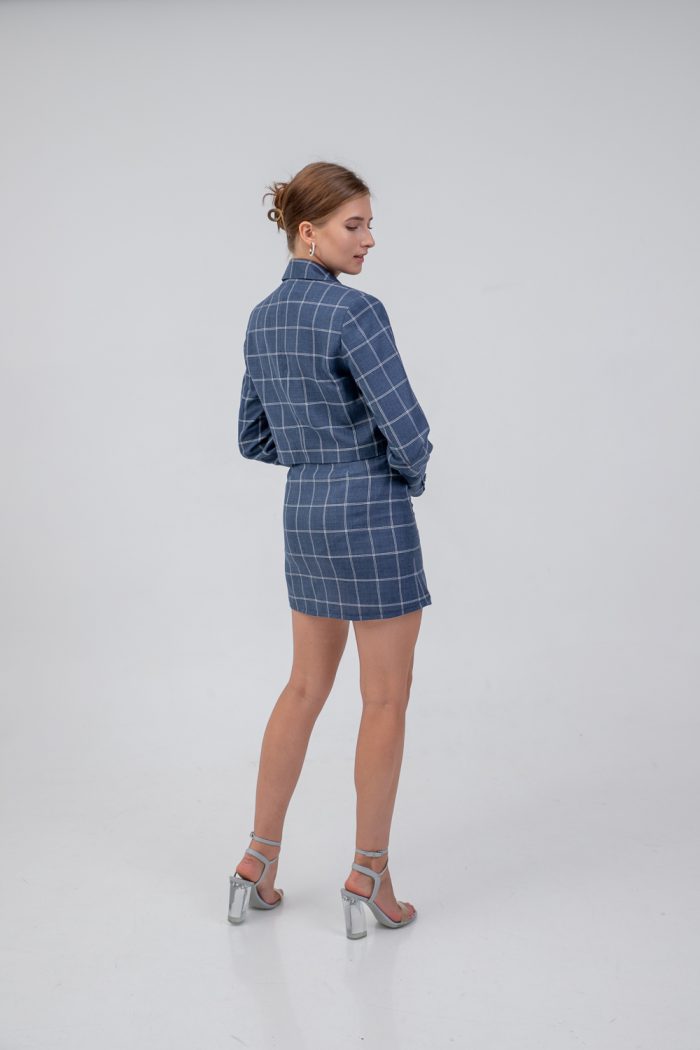 Checked Mini Skirt Wool Blend side view Checked Mini Skirt Wool Blend side view